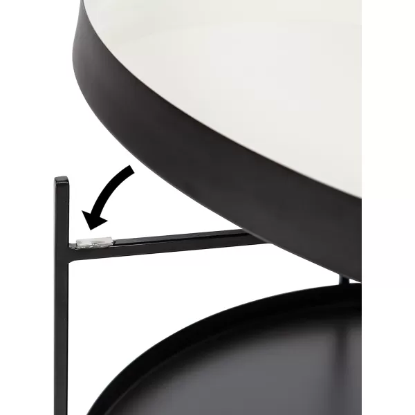 imageKate and Laurel Nira Metal Coffee Table 26quot Diameter BlackWhiteBlack