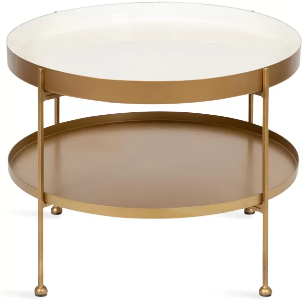 imageKate and Laurel Nira Metal Coffee Table 26quot Diameter BlackWhiteGold