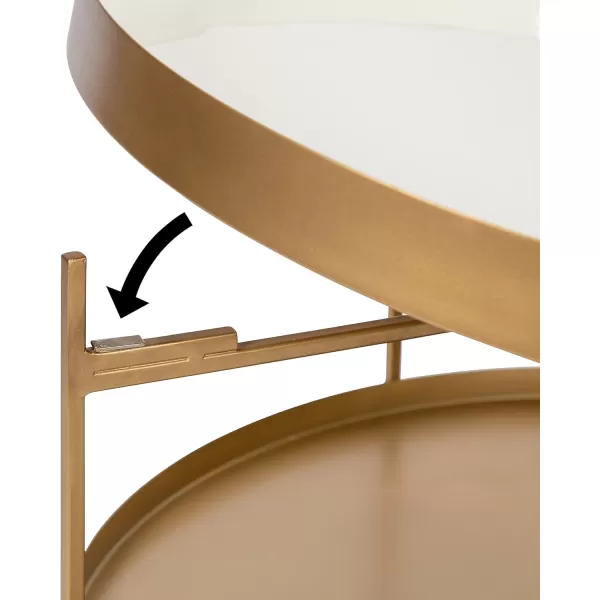 imageKate and Laurel Nira Metal Coffee Table 26quot Diameter BlackWhiteGold
