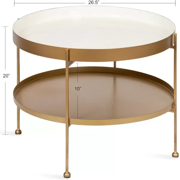 imageKate and Laurel Nira Metal Coffee Table 26quot Diameter BlackWhiteGold