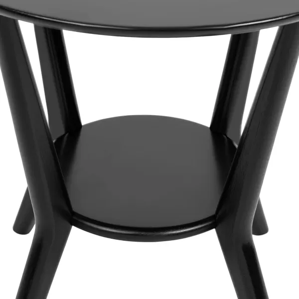 imageKate and Laurel Nylah Round Wooden Side Table 24 x 24 x 24 Walnut Brown Modern Tiered Circle Living Room Table with Solid Wood Construction for Use as Bedroom NightstandBlack