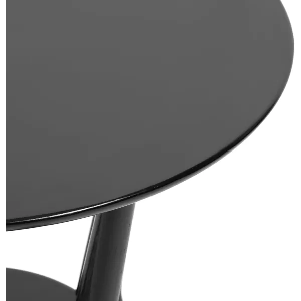 imageKate and Laurel Nylah Round Wooden Side Table 24 x 24 x 24 Walnut Brown Modern Tiered Circle Living Room Table with Solid Wood Construction for Use as Bedroom NightstandBlack