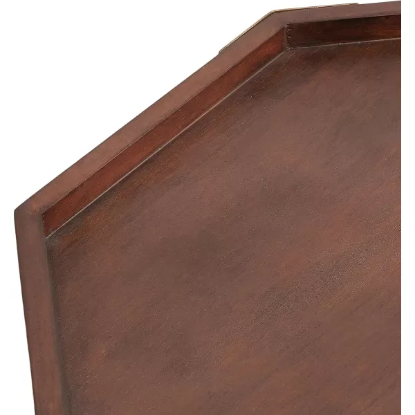 imageKate and Laurel Occonor MidCentury Octagon Coffee Table 26 x 26 x 18 Walnut Brown and Gold Geometric Living Room Table with Metal Base and Wooden TabletopWalnut Brown