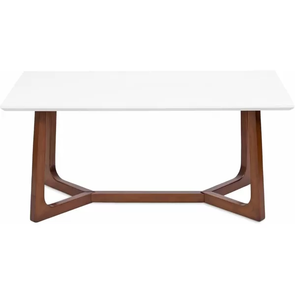 imageKate and Laurel Olivant MidCentury Modern Rectangle Living Room Coffee Table for Geometric Home Decor 44x22x20 WhiteWalnut Brown