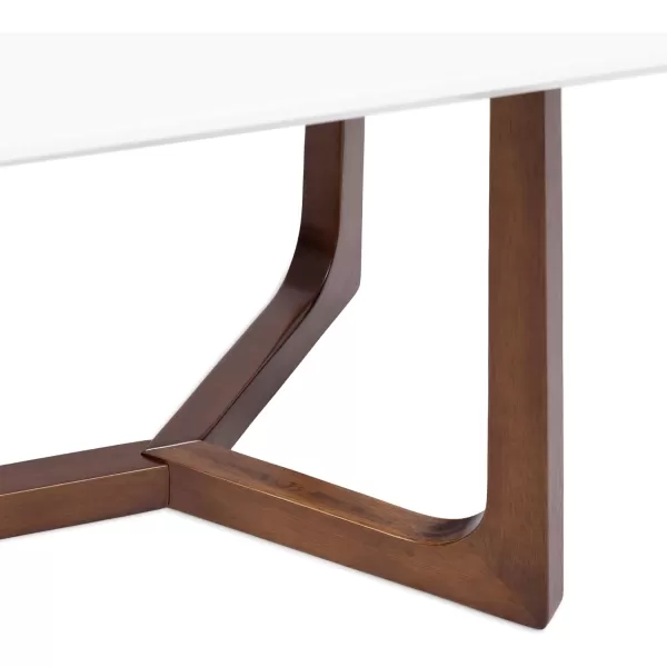 imageKate and Laurel Olivant MidCentury Modern Rectangle Living Room Coffee Table for Geometric Home Decor 44x22x20 WhiteWalnut Brown