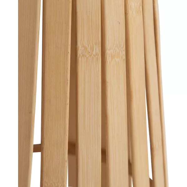 imageKate and Laurel Oren Modern Boho Slatted Accent Drink Table or Indoor Plant Stand for Neutral Home Decor 10x10x23 WhiteNatural