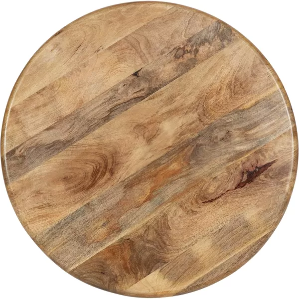 imageKate and Laurel Pallson Boho Round Coffee Table 28 x 28 x 18 Natural Wood and Black Modern Living Room Table for Storage and Display