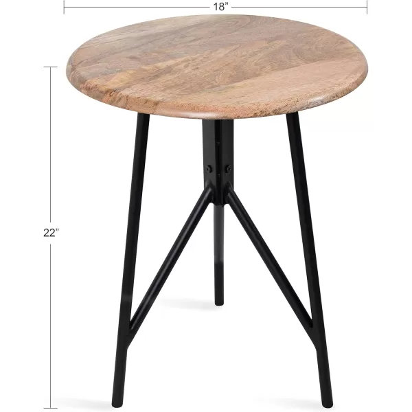 imageKate and Laurel Pallson Boho Side Table 18 x 18 x 22 Natural Modern End Table for Storage and Display