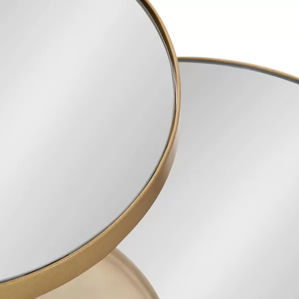 imageKate and Laurel Peero 2Tier Modern Glam Side Table 12 x 15 x 24 Mirror and Gold Minimal Elegant Tiered Side Table with Varying Sized Tabletops and Mirrored Glass SurfaceMirror and Gold