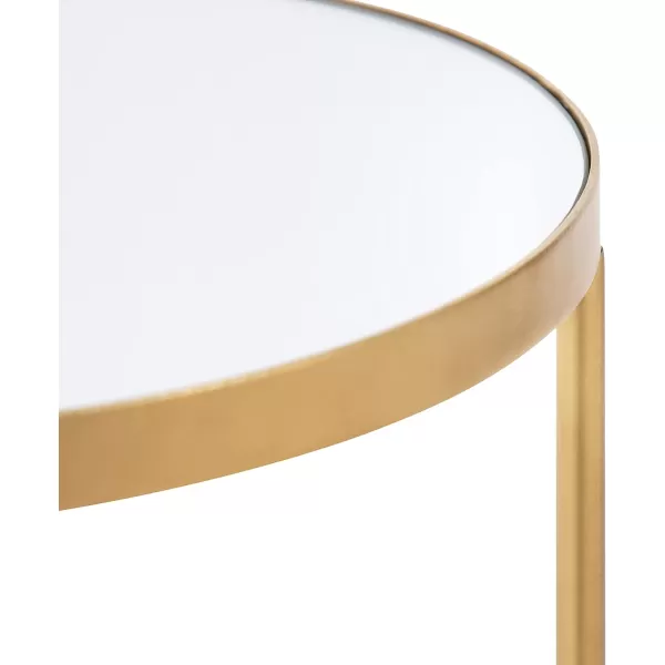 imageKate and Laurel Peero 2Tier Modern Glam Side Table 12 x 15 x 24 Mirror and Gold Minimal Elegant Tiered Side Table with Varying Sized Tabletops and Mirrored Glass SurfaceMirror and Gold