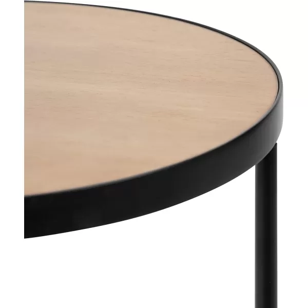 imageKate and Laurel Peero 2Tier Modern Glam Side Table 12 x 15 x 24 Mirror and Gold Minimal Elegant Tiered Side Table with Varying Sized Tabletops and Mirrored Glass SurfaceNaturalBlack