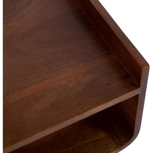 imageKate and Laurel Quilby Solid Wood Side Table with Storage for Use as Bedroom Nightstand 18x14x27 Walnut Brown