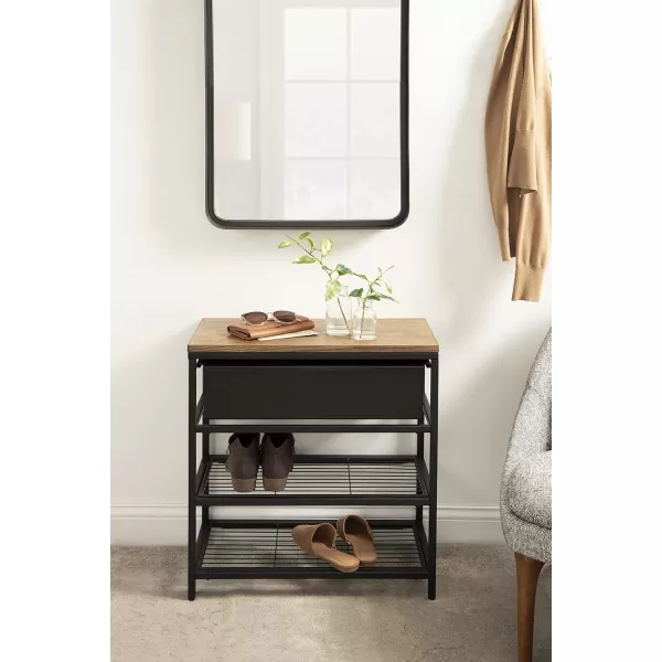 imageKate and Laurel Randall Storage Table 24x12x26 Rustic BrownBlack