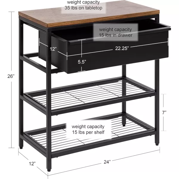 imageKate and Laurel Randall Storage Table 24x12x26 Rustic BrownBlack