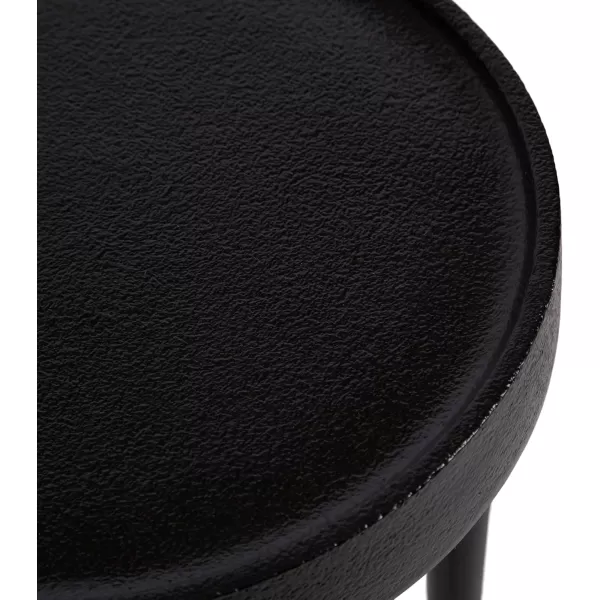 imageKate and Laurel Rava Modern Round Metal Drink Table with Sandcast Aluminum Construction for Indoor Plant Stand 10x10x21 BlackBlack