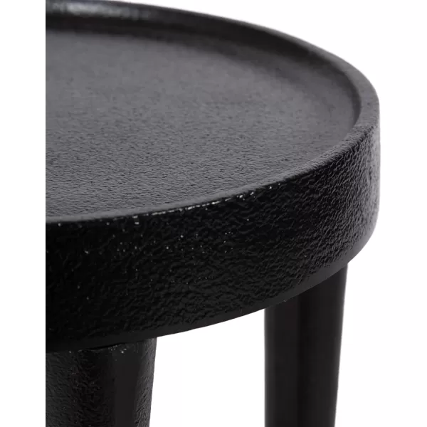 imageKate and Laurel Rava Modern Round Metal Drink Table with Sandcast Aluminum Construction for Indoor Plant Stand 10x10x21 BlackBlack