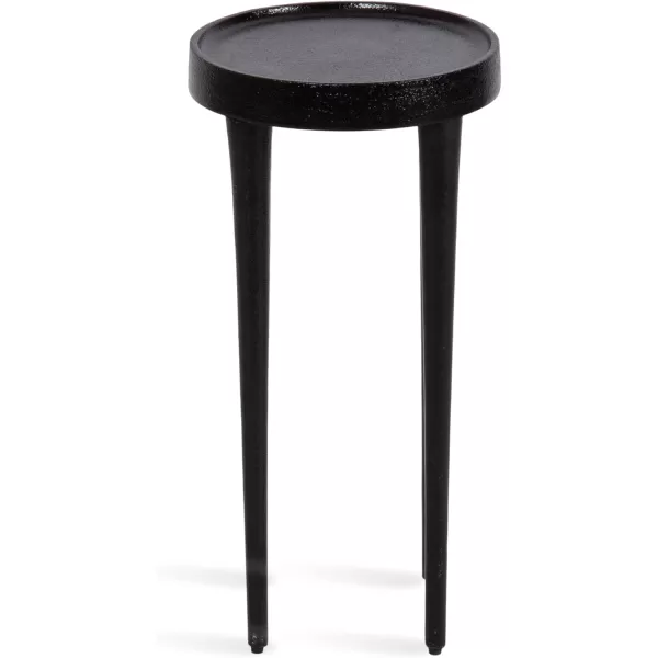 imageKate and Laurel Rava Modern Round Metal Drink Table with Sandcast Aluminum Construction for Indoor Plant Stand 10x10x21 BlackBlack