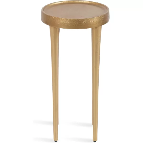 imageKate and Laurel Rava Modern Round Metal Drink Table with Sandcast Aluminum Construction for Indoor Plant Stand 10x10x21 BlackGold