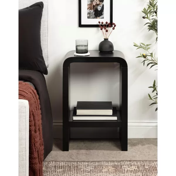 imageKate and Laurel Reddy Modern Solid Wood Arched TwoTier Side Use as Bedroom Nightstand or Living Room Accent Table 16x12x24 Black