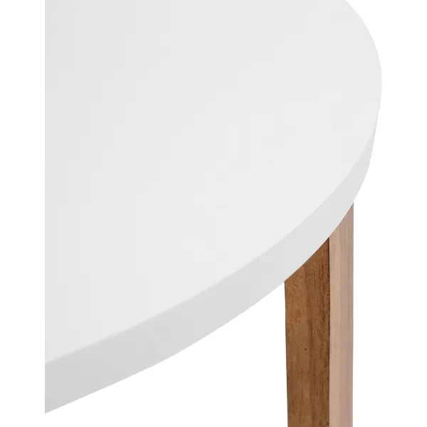 imageKate and Laurel Rioux Modern Round Coffee Table 26 x 26 x 18 White and Natural Wood Decorative Scandinavian Minimalist Coffee Table for Serving Display and Storage