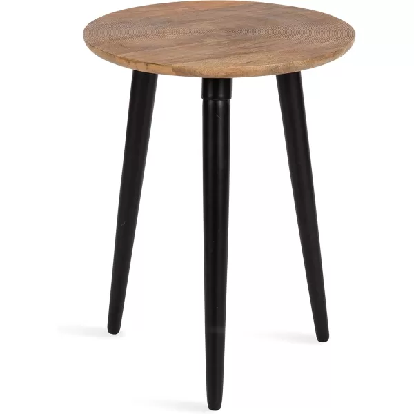 imageKate and Laurel Rumsen Round Side Table 16 x 16 x 21 White and Walnut Brown Modern Tripod End Table with Genuine Marble TabletopNaturalBlack