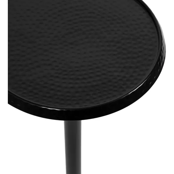 imageKate and Laurel Sanzo Modern Pedestal Outdoor Drink Table 9 x 9 x 23 Black Decorative Outdoor Patio Table for Deck with Hammered Tabletop for Use as Small Plant Stand or Living Room Martini Table