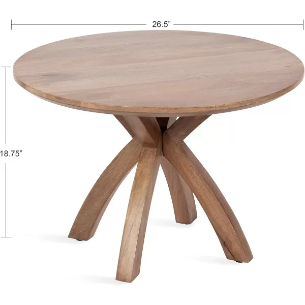 imageKate and Laurel Soleyn Coffee Casual Wooden Table with Curved Legs 27 x 27 x 19 Natural Brown