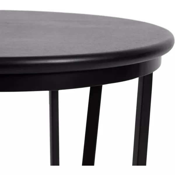 imageKate and Laurel Solvay Modern Glam Round Side Table with Premium Natural Tabletop and Metal Base 16x16x24 Walnut BrownGoldBlack
