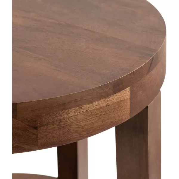 imageKate and Laurel Talcott Modern Transitional TwoTier Round Side Use as Living Room Accent Table or Bedroom Nightstand 16x16x24 Walnut Brown