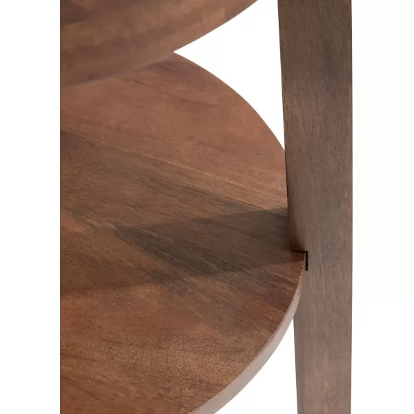 imageKate and Laurel Talcott Modern Transitional TwoTier Round Side Use as Living Room Accent Table or Bedroom Nightstand 16x16x24 Walnut Brown