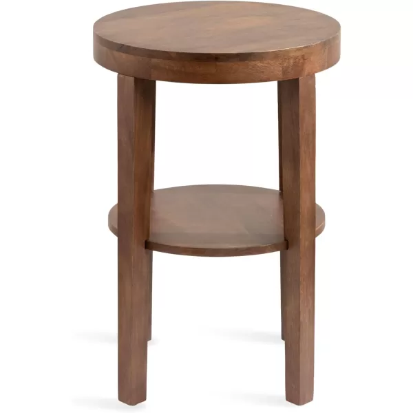 imageKate and Laurel Talcott Modern Transitional TwoTier Round Side Use as Living Room Accent Table or Bedroom Nightstand 16x16x24 Walnut Brown