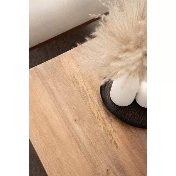 imageKate and Laurel Talcott Transitional Tiered Square Coffee Table for Living Room Decor 26x26x18 NaturalNatural