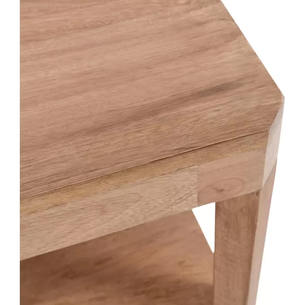 imageKate and Laurel Talcott Transitional Tiered Square Coffee Table for Living Room Decor 26x26x18 NaturalNatural