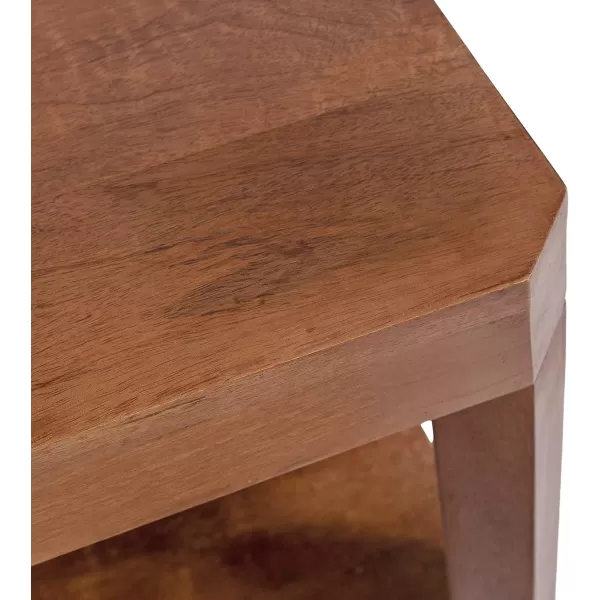 imageKate and Laurel Talcott Transitional Tiered Square Coffee Table for Living Room Decor 26x26x18 NaturalWalnut Brown