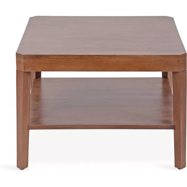 imageKate and Laurel Talcott Transitional Tiered Square Coffee Table for Living Room Decor 26x26x18 NaturalWalnut Brown