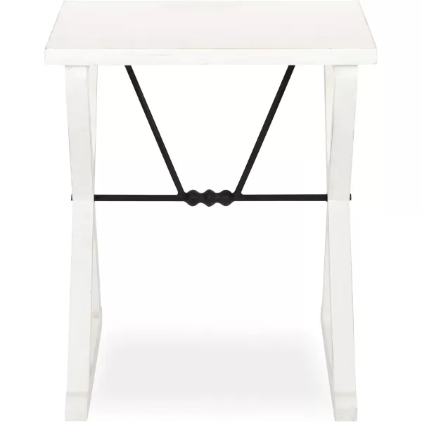 imageKate and Laurel Travere Rustic Side Table 22 x 14 x 26 White Farmhouse End Table for Display and StorageWhite
