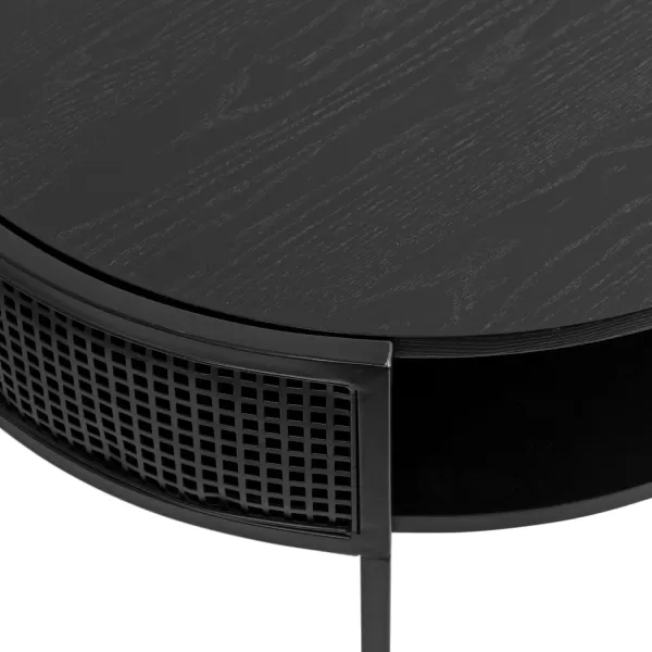 imageKate and Laurel Urso Modern Round Coffee Transitional TwoTier Circle Living Room Table with Storage and Metal Mesh Construction 26 x 25 x 18 Black