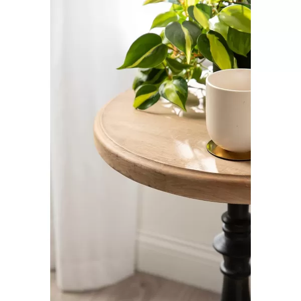 imageKate and Laurel Wixley Rustic Farmhouse Round Pedestal Side Table with Wood and Metal Construction for Mixed Materials Design 18x18x25 BrownGray