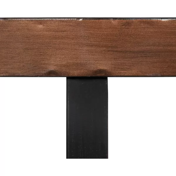 imageKate and Laurel Zabel Modern Farmhouse Round Coffee Table with Black WroughtIron Criss Cross Base and White Oak Finished Wooden InsertBronze