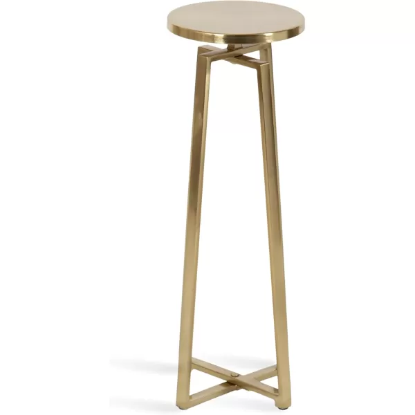 imageKate and Laurel Zia Modern Decorative Metal Drink Use as Plant Stand or Round Pedestal Table 9x9x23 GraySilverGold