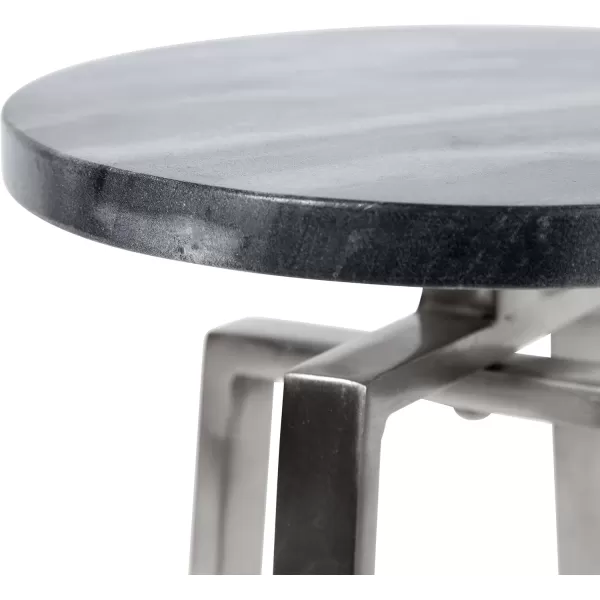 imageKate and Laurel Zia Modern Decorative Metal Drink Use as Plant Stand or Round Pedestal Table 9x9x23 GraySilverGraySilver