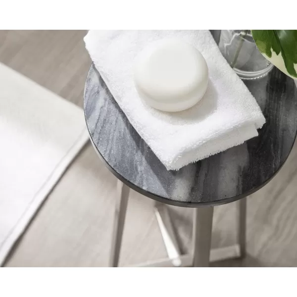 imageKate and Laurel Zia Modern Decorative Metal Drink Use as Plant Stand or Round Pedestal Table 9x9x23 GraySilverGraySilver