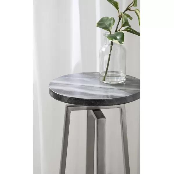 imageKate and Laurel Zia Modern Decorative Metal Drink Use as Plant Stand or Round Pedestal Table 9x9x23 GraySilverGraySilver