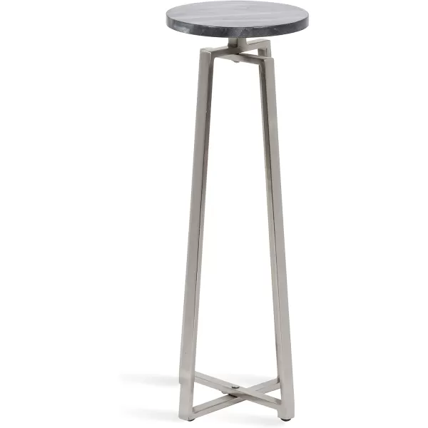 imageKate and Laurel Zia Modern Decorative Metal Drink Use as Plant Stand or Round Pedestal Table 9x9x23 GraySilverGraySilver