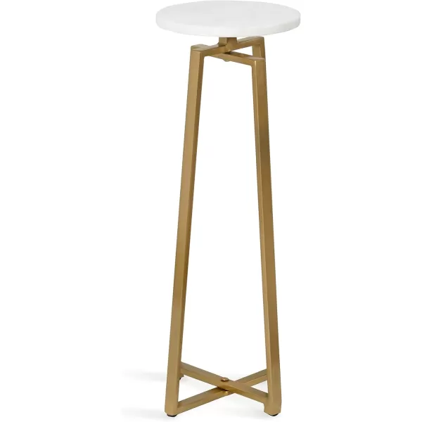 imageKate and Laurel Zia Modern Decorative Metal Drink Use as Plant Stand or Round Pedestal Table 9x9x23 GraySilverMarbleGold
