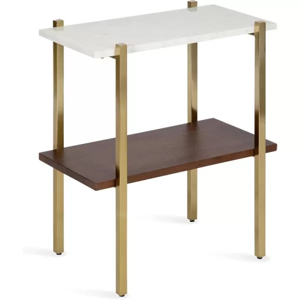 imageKate and Laurel Abcott Wood and Metal Side Table 20x12x24 WhiteWalnut Brown