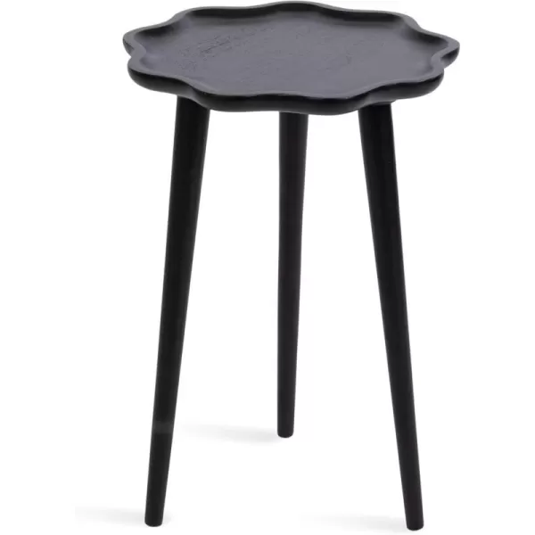 imageKate and Laurel Alezar Modern Decorative Wooden Round Side Wavy Edge for Bedroom Nightstand or Living Room Accent Table 15x15x22 BlackBlack