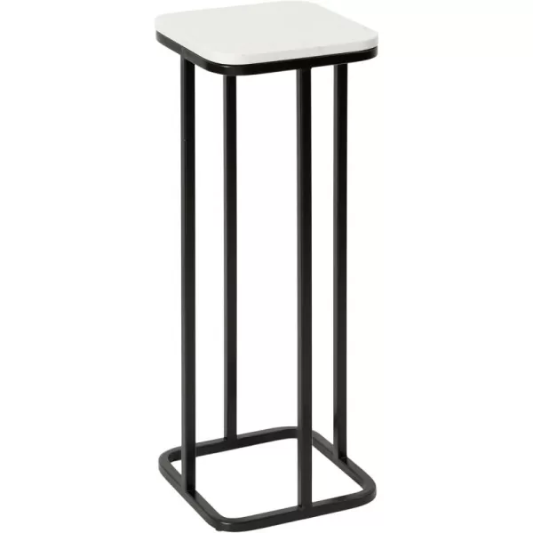 imageKate and Laurel Credele Modern Marble Square Drink Table with Metal Base for Living Room Decor 8x8x22 BlackWhiteBlackWhite