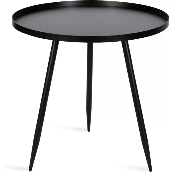 imageKate and Laurel Duvall Modern Round Metal Side Table 20 x 20 x 205 Black Chic Minimalist End Table for Storage and Display