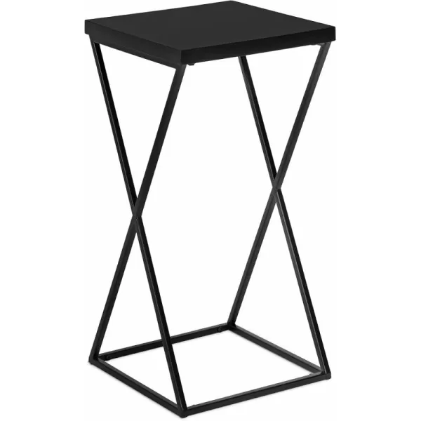 imageKate and Laurel Elix Modern Farmhouse Wood and Metal Accent Drink Table for Display and Home Decor 12x12x24 BlackBlack